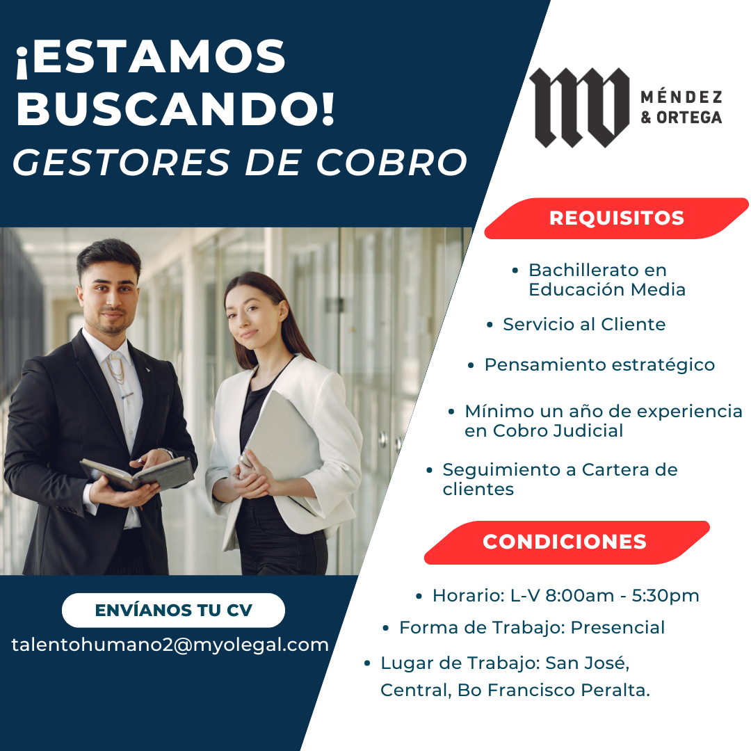 Empleo como gestores de cobro en Méndez y Ortega