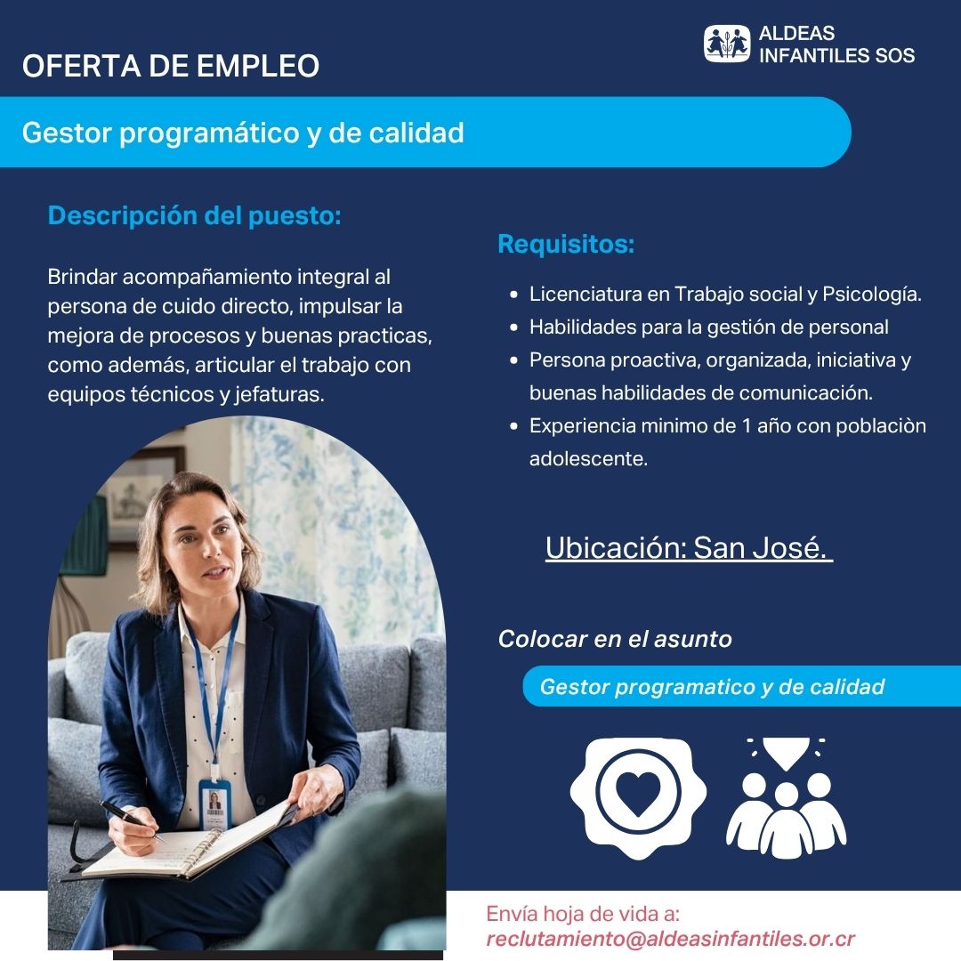 Oferta de empleo en Aldeas Infantiles SOS
