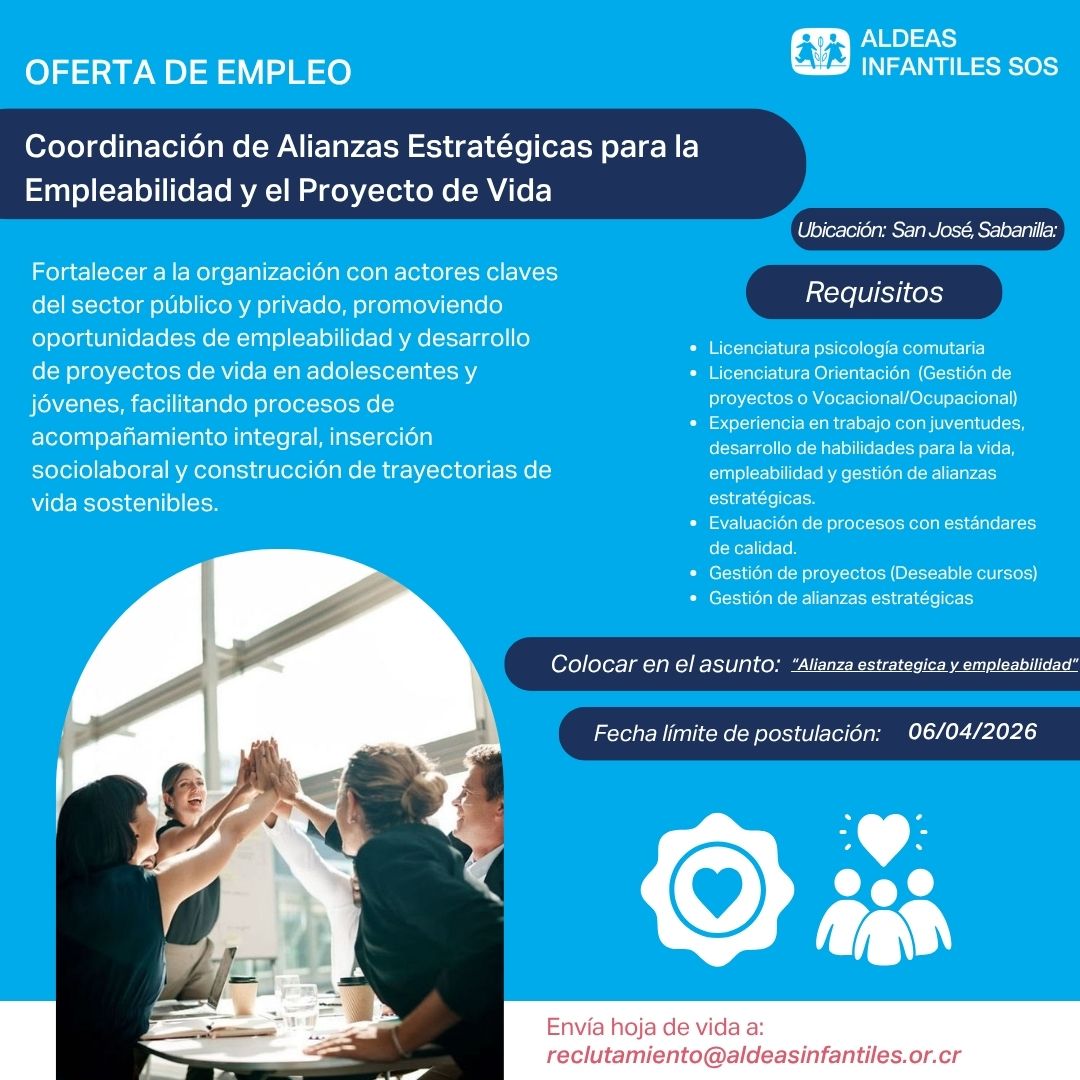 Oferta de empleo en Aldeas Infantiles SOS